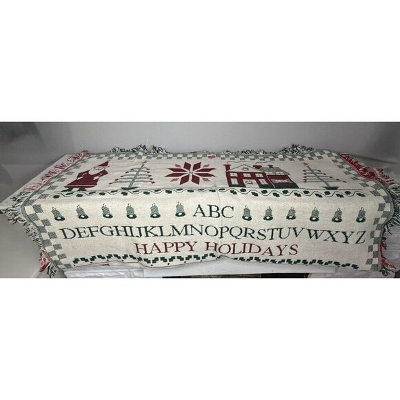 🎄 Vintage Crown Crafts Christmas Throw Blanket – Made in USA – New with Tag! 🎄 - Picture 2 of 7